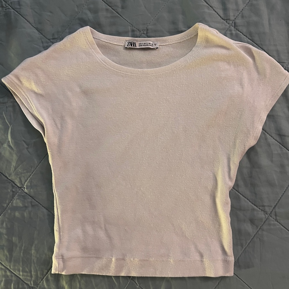 Zara Women's White Short Sleeve Top
